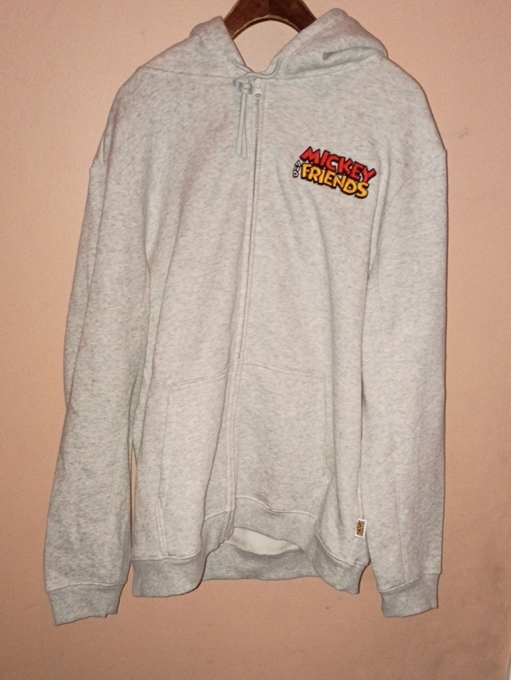 Mickey & Friends Light Gray Zip-Up Hoodie